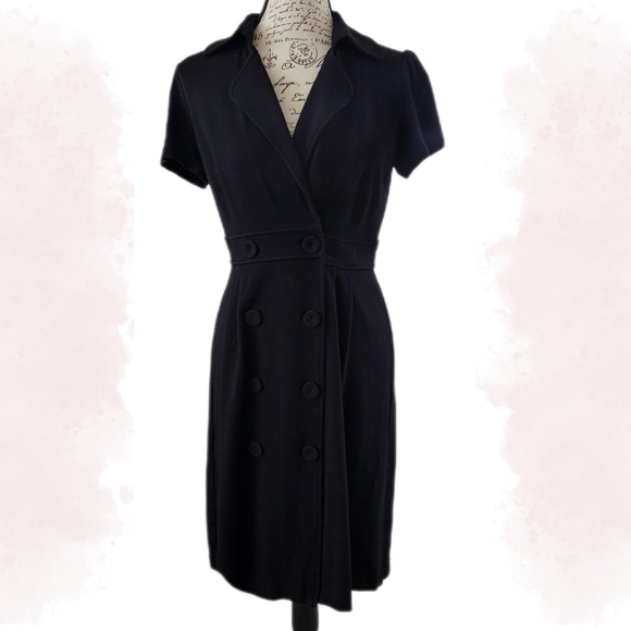 Calvin Klein Vintage 90s Double-breasted  Black Dress  (Stretchy) - Picture 2 of 5